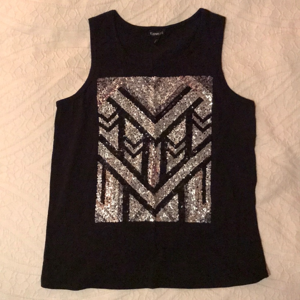 Express sequin muscle tee